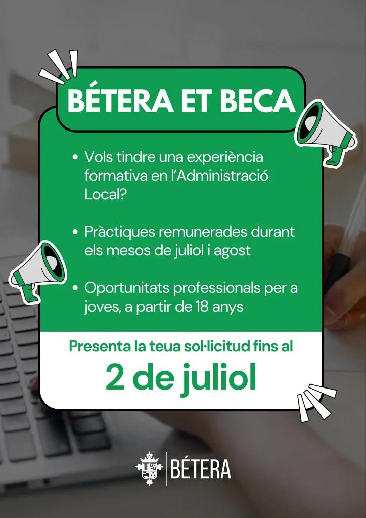 Cartel Bétera te Beca 2026